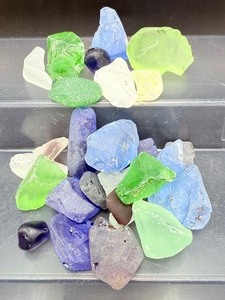 Genuine Sea Glass Bulk Lot - Rare Cobalt, Cornflower Blue &amp Emerald Mix - Jewelry Quality&nbsp