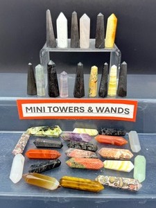 Lot of 35 Mixed Natural Crystal Towers &amp Double-Terminated Wands