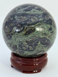 Museum Grade Kambaba Jasper Crystal Ball - Deep Forest Rhyolite - Hand-Polished - (1 lb 6.3 oz  635 g)