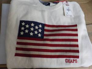 Chaps Sweater size Large with Flag ...