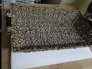 Mainstays Seagrass Basket with Wood...