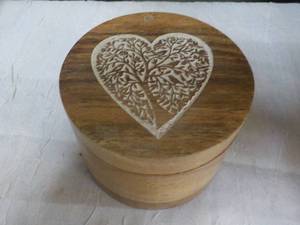 Made In India wood Heart Box...