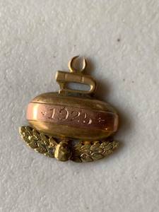 Antique 14K Gold 1925 Prize Fob Medal Two-Tone Engraved Birks Box - 4 Grams