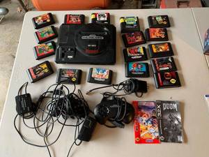 Sega Genesis Model 1 Console Bundle 17 Games 2 Controllers Untested