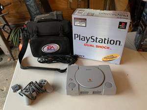 Sony PlayStation PS1 SCPH-7501 Boxed Console w Controller Cords Untested