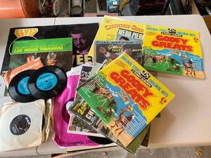 Vintage Vinyl Record Collection LPs & 45s Elvis K-Tel Webb Pierce