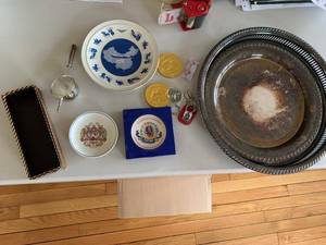Mixed Vintage Collectibles Royal CAAC Plate Silverplate Trays