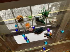 Mixed Miniature Art Glass Animal Figurine Lot Turtle Bird Lobster Decor