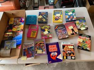 Nintendo NES Box & Manual Lot TMNT Mario 3 Battletoads Game Genie