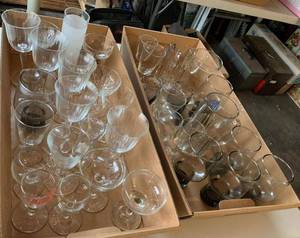 Assorted Vintage Barware Drinkware Glass Lot Clear Smoke Frosted