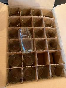 NWA Logo Highball Glasses Clear Barware CR-0691 Poland 4.25in