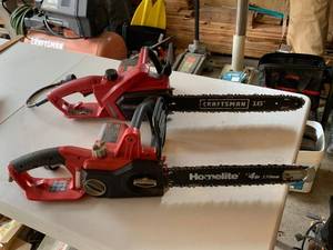 Craftsman & Homelite Electric Chainsaw Pair 16in 14in Untested