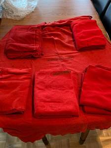 Vintage Northwest Orient Red Airline Blanket Lot Logo Travel Throw