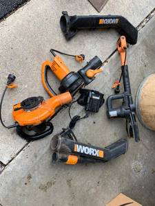 Worx Yard Tool Lot WG500 WG508 WG307 JawSaw Blowers As-Is Untested