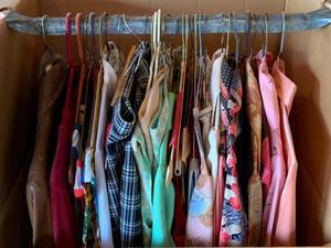 Vintage Womens Clothing Lot Leather Jacket Slips Tops Mixed Sizes