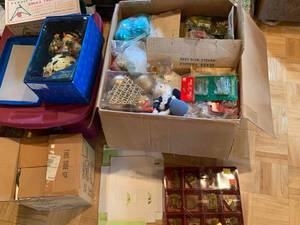 Huge Vintage Christmas Ornament Lot Intl Silver Spunglass Birds Boxed Mixed