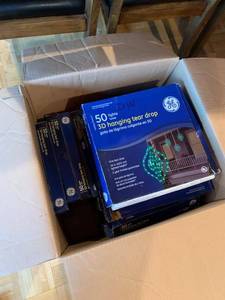 GE 3D Hanging Tear Drop Light Sets Multi-Box IndoorOutdoor Pkg Wear