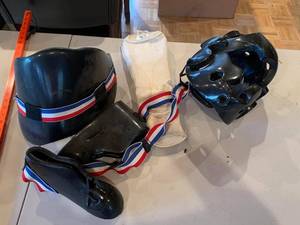 Vintage Johoon Rhee Taekwondo Sparring Gear Set w Headgear Black