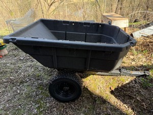 Universal Attachment Poly Dump Cart Tow Behind Garden Trailer Good