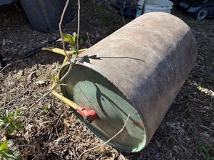Vintage Steel Lawn Roller Yard Garden Push Roller Weathered Condition