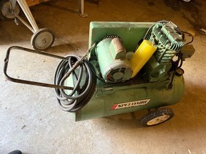Speedaire Portable Air Compressor Horizontal Tank Shop Unit See Photos