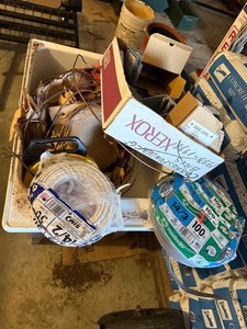 Electrical Supplies Lot Southwire UF-B Wire Fish Tape Boxes Switches