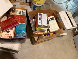 Mixed Vintage & Modern Book Lot Fiction Cookbooks Reference 2 Boxes