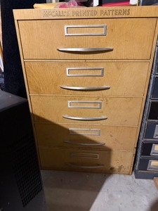 Vintage McCalls Printed Patterns 5 Drawer Store Cabinet Display