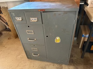Vintage Steel Storage Cabinet File Drawer Shop Organizer Gray Good
