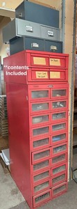 Monarch Metal Parts Storage Cabinet Organizer w Mixed Contents