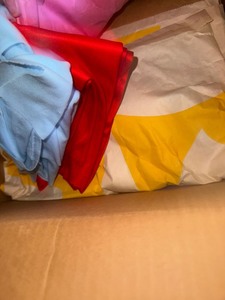 Mixed Fabric Remnant Lot Aida Cloth Sewing Craft Textiles Boxed