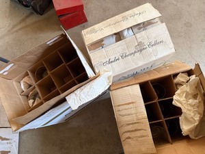Andre Champagne Cellars Vintage Christmas Glassware Lot w Boxes