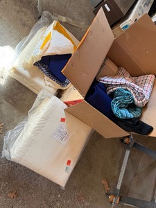 Mixed Vintage Fabric & Blanket Lot Chatham Wool King Plaid Textiles