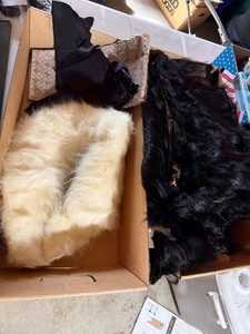 Vintage Real Fur Collar & Black Fur Craft Lot Eatons Tagged Size 8