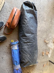 Mixed Tent Canopy Pole Parts Lot w Storage Bags Yellow Hardware