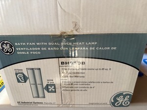 GE BH85DB Bath Fan Dual Bulb Heat Lamp 70 CFM In Box