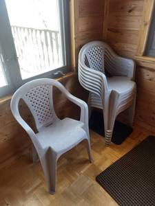 White Plastic Stackable Chairs - IndoorOutdoor Use - Group of Several