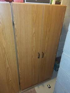 Woodgrain 2-Door Storage Cabinet - Shelves Included