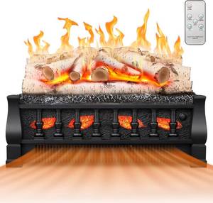 21 in. Freestanding Electric Fireplace Set with Remote and Overheat Protection