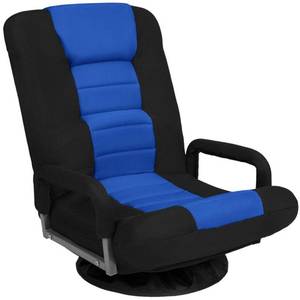 Gaming Floor Chair w 360-Degree Swivel, Armrest, Adjustable Backrest, BlackBlue