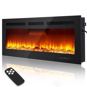 Garvee 50 Electric Fireplace, In-Wall Mounted, 3D Flames, 7501500W, 5 Brightness Level Adjustment, For any room, Retail $229.99