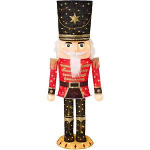 Pop Up Christmas Nutcracker w150 LED Lights for Outdoor, Indoor, 5ft