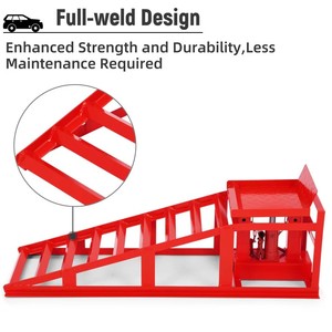 Garvee 2 Pack Car Ramps Hydraulic High Lift Service Automotive Car Lift 5T 12000LBS Red