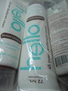 Hello All Over Deodorant Cream Sweet Coconut  72-Hour, Aluminum-Free, 3 oz