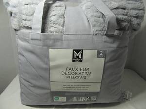 Members Mark Oversized Gray Faux-Fur Decorative Pillows