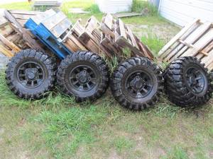 Set of 4 Maxxis Maxxzilla ATVUTV Mud Tires  27x9-12 & 27x11-12  with Ranger 12-Inch Alloy Wheels