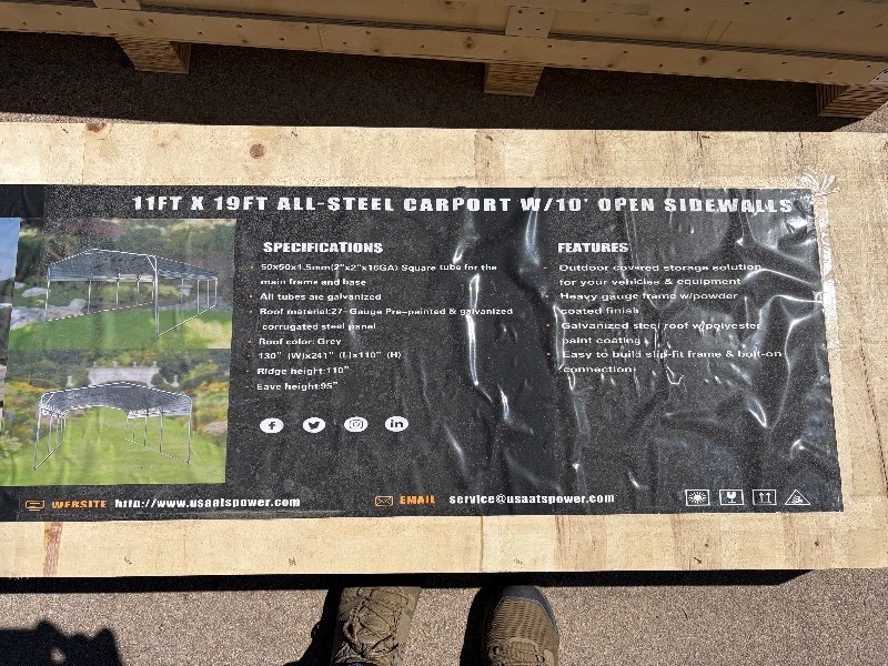 Unused All-Steel Carport ATS-CP1119