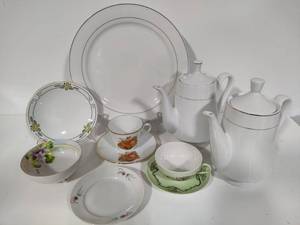 Gibson Tea Pot, Serving Dish & Assorted Porcelain Tea Set Accessories