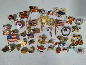 Lot of Flag & Assorted Pins