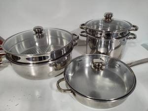 Living Quarters Stainless Steel Pots & Pans wStrainersLids